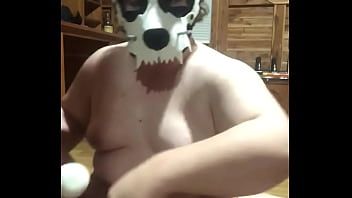 Play Chubby trans pup mavis stripping and cumming