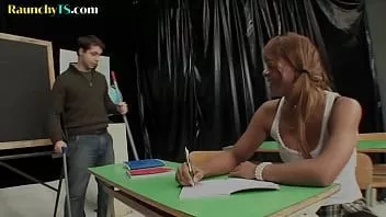 Play Lingerie latin ts rimmed before fucking in classroom trio